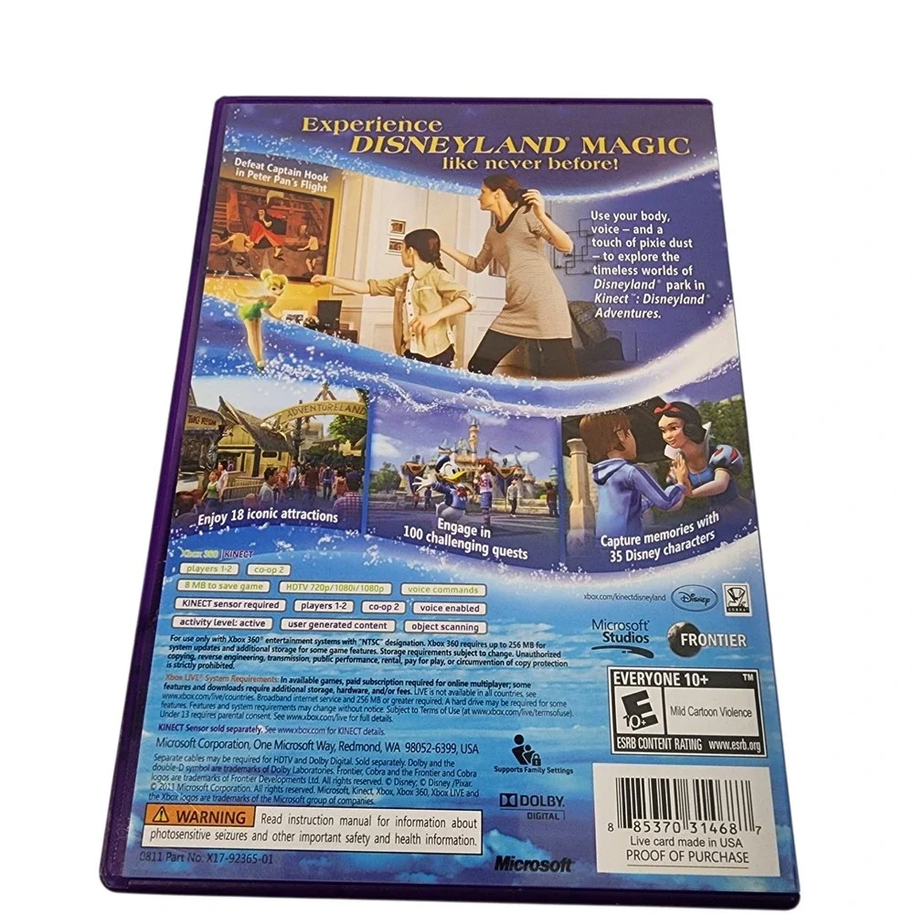 Xbox 360 Kinect Disneyland Adventures Video Game Disc‎ CIB Complete